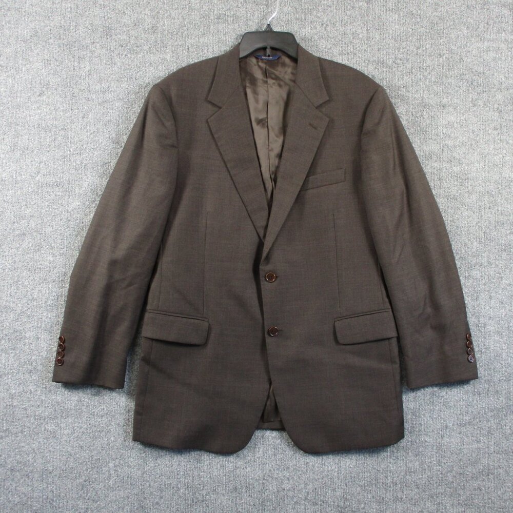Brooks Brothers Mens 43R Brown Madison Suit Coat Blazer Wool Italy Cupro Lined